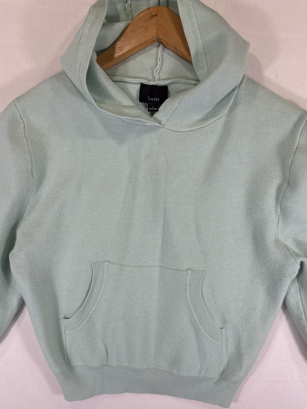 Lumiere Soft Mint Hooded Pullover Sweatshirt